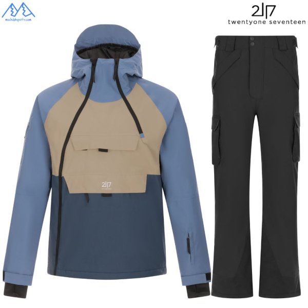 画像1: ご予約商品 2117 of sweden スキーウエア ダスティーブルー ブラック  LIGHT PADDED SKIWEAR NELKERIM  DUSTY BLUE KRASSE BLACK  (1)