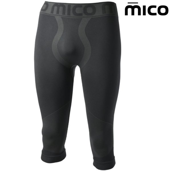 画像1: ご予約商品 ミコ アンダータイツ セカンドスキン WARM CONTROL ベースレイヤー ブラック mico CM-1854 007 MICO MAN UNDER PANTS BLACK (1)