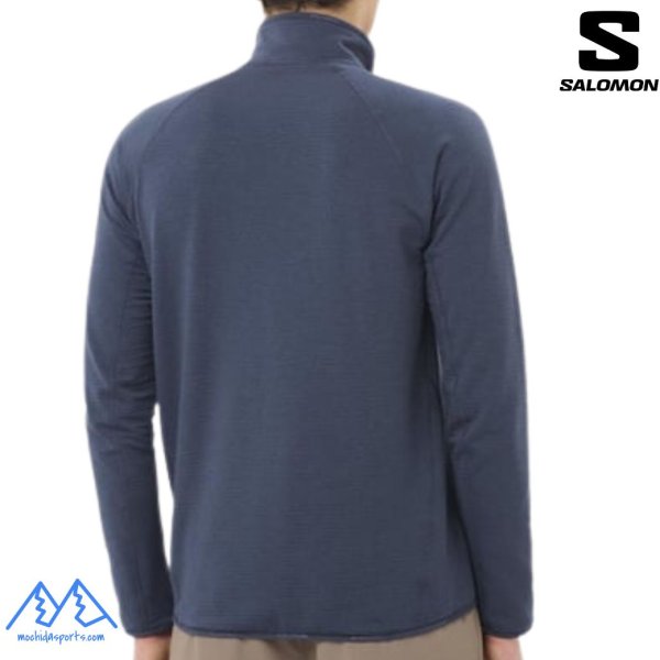 画像4: SALOMON サロモン ハーフジップ フリース ストレッチ ブルー ESSENTIAL LIGHTWARM HZ DEEP BLUE NIGHTS (4)