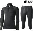 画像1: ご予約商品 ミコ アンダーシャツ & タイツ セカンドスキン WARM CONTROL ベースレイヤー ブラック mico IN-1852 CM-1854 MICO (1)