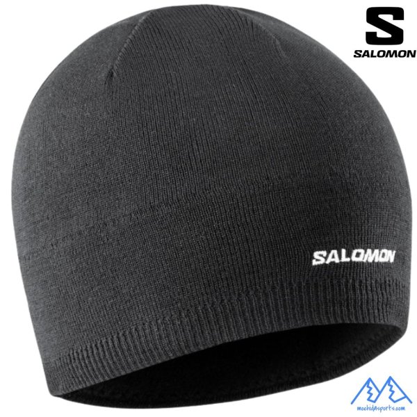 画像1: ご予約商品 サロモン ビーニー ブラック SALOMON BEANIE DEEP BLACK (1)