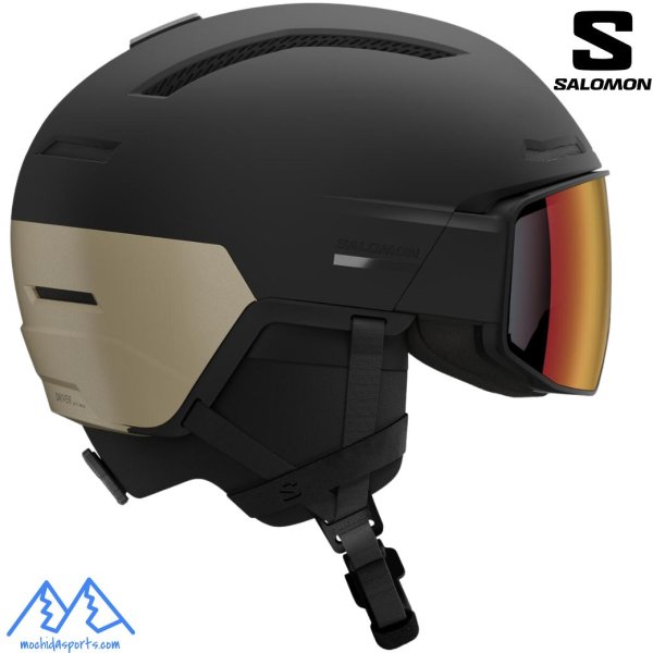 画像1: サロモン バイザーへルメット スキーヘルメット ブラック ライトブロンズ SALOMON   DRIVER PRIME SIGMA PHOTO MIPS Black Light  Bronze  (1)