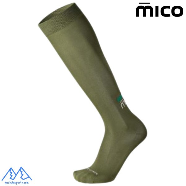 画像1: ミコ カーキ 極薄 スキーソックス mico X-RACE Extra-Light 1640 KHAKI mico1640 (1)
