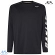 画像1: オークリー ロングスリーブ Tシャツ ロンT 長袖  吸湿 発散 速乾 ブラック OAKLEY Slant Logo Print L/S Tee 12.0 blackout (1)