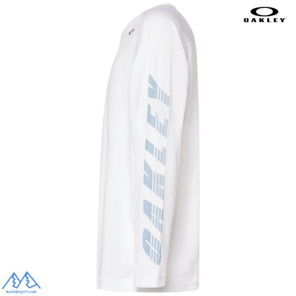 画像2: オークリー ロングスリーブ Tシャツ ロンＴ 長袖  吸湿 発散 速乾 ホワイト OAKLEY Slant Logo Print L/S Tee 12.0 white (2)