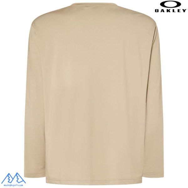 画像3: オークリー ロングスリーブ Tシャツ ロンT 長袖  快適 吸汗速乾 ベージュ OAKLEY Enhance Qd LS Tee Slv Evo 4.7 PEBBLE (3)