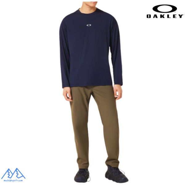 画像5: オークリー ロングスリーブ Tシャツ ロンＴ 長袖  吸汗速乾 伸縮 抗菌防臭 ネイビー OAKLEY Enhance Qd LS Tee Bold Evo 4.7 fathom (5)