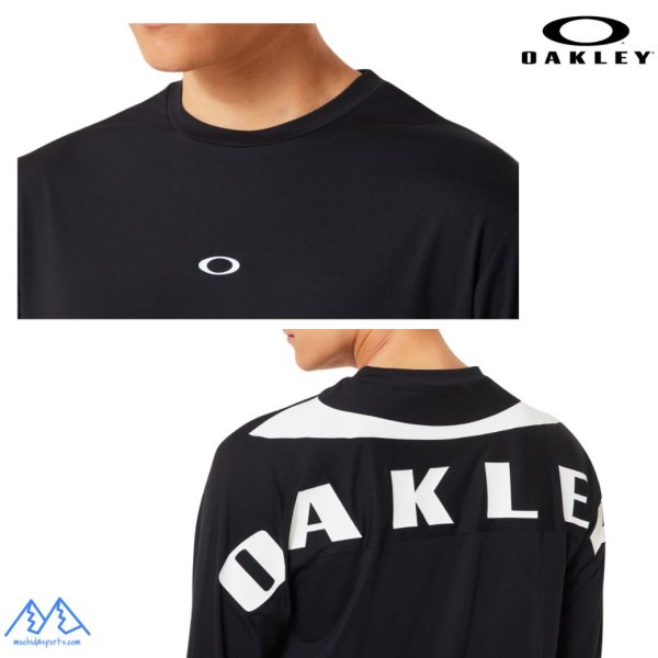 画像4: オークリー ロングスリーブ Tシャツ ロンＴ 長袖  吸汗速乾 伸縮 抗菌防臭 ブラック OAKLEY Enhance Qd LS Tee Bold Evo 4.7 blackout (4)