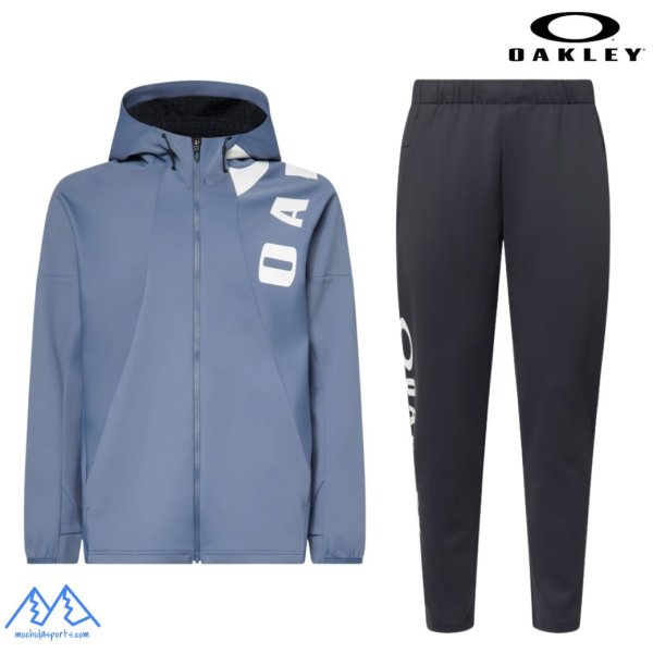 画像1: オークリー フリース フーディ トレーニングジャケット & パンツ ブルー / ブラック OAKLEY 3Rdg Synchronism Jacket & Pants 8.7 blue tar / phantom (1)