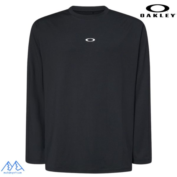 画像1: オークリー ロングスリーブ Tシャツ ロンＴ 長袖  吸汗速乾 伸縮 抗菌防臭 ブラック OAKLEY Enhance Qd LS Tee Bold Evo 4.7 blackout (1)