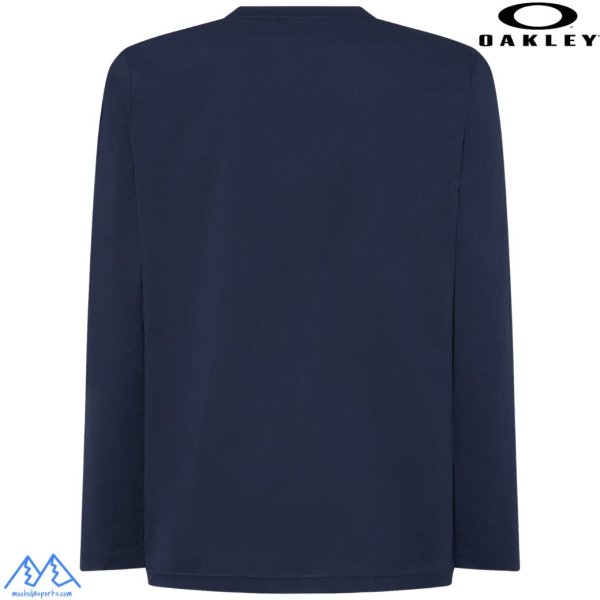画像3: オークリー ロングスリーブ Tシャツ ロンＴ 長袖  吸汗速乾 ストレッチ ネイビー OAKLEY Striking Qd LS Tee 8.0 fathom (3)