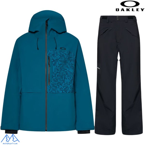 画像1: オークリー スキーウェア グリーンブルー ブラック OAKLEY Canopy Insulated Jacket Pant new balsam blackout (1)
