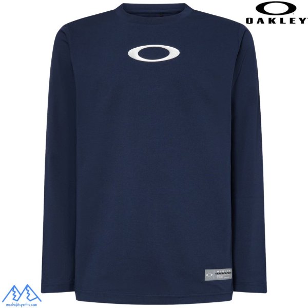 画像1: オークリー ロングスリーブ Tシャツ ロンＴ 長袖  吸汗速乾 ストレッチ ネイビー OAKLEY Striking Qd LS Tee 8.0 fathom (1)