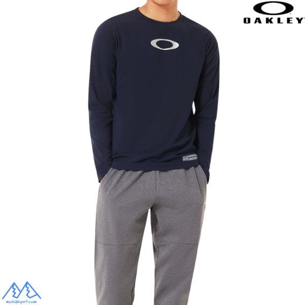 画像5: オークリー ロングスリーブ Tシャツ ロンＴ 長袖  吸汗速乾 ストレッチ ネイビー OAKLEY Striking Qd LS Tee 8.0 fathom (5)