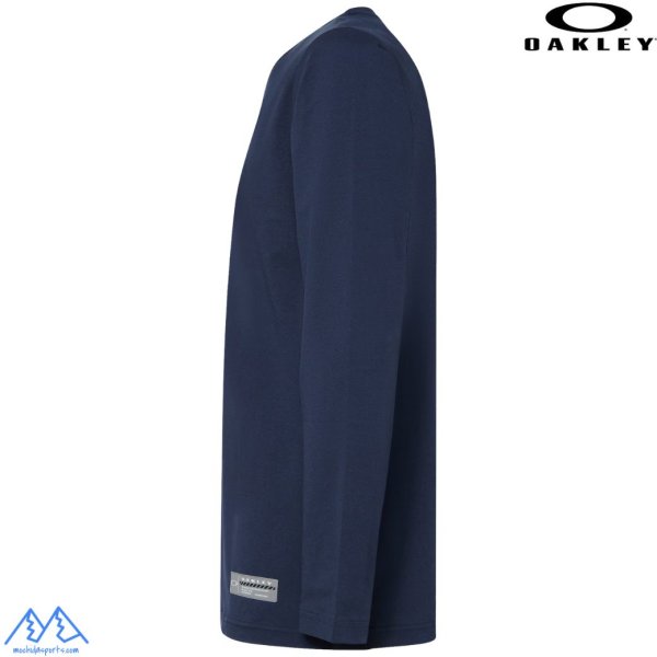 画像2: オークリー ロングスリーブ Tシャツ ロンＴ 長袖  吸汗速乾 ストレッチ ネイビー OAKLEY Striking Qd LS Tee 8.0 fathom (2)