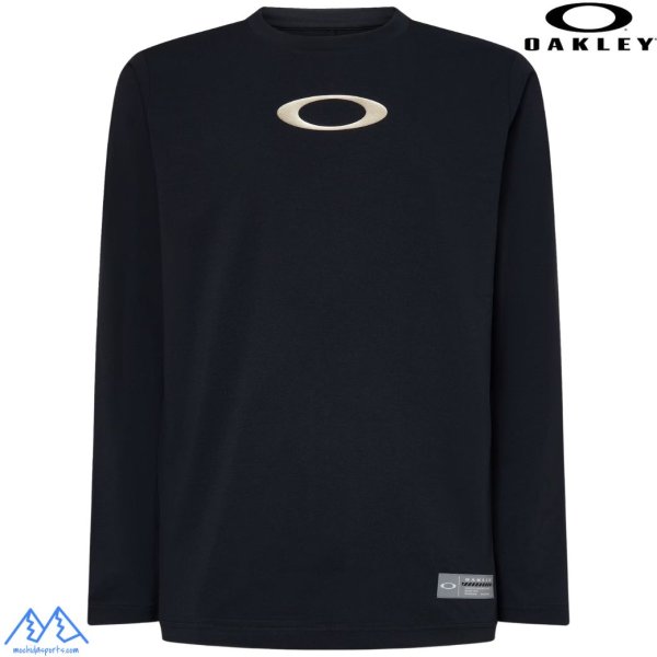 画像1: オークリー ロングスリーブ Tシャツ ロンＴ 長袖  吸汗速乾 ストレッチ ブラック OAKLEY Striking Qd LS Tee 8.0 blackout (1)