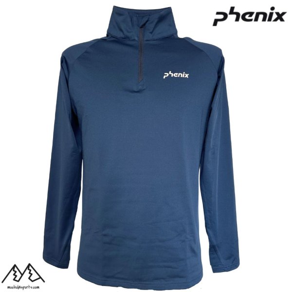 画像1: フェニックス スキー アンダーシャツ アンダーウエア インナー ハーフジップ ネイビー PHENIX Basic Inner NAVY (1)