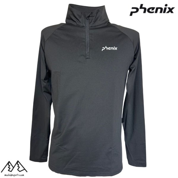画像1: フェニックス スキー アンダーシャツ アンダーウエア インナー ハーフジップ ブラック PHENIX Basic Inner BLACK (1)