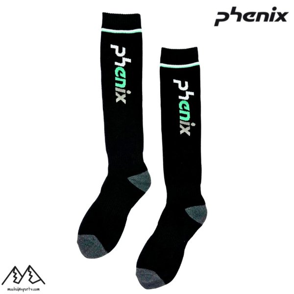 画像1: フェニックス スキーソックス ブラック PHENIX Double Phenix Logo Mens Socks (1)