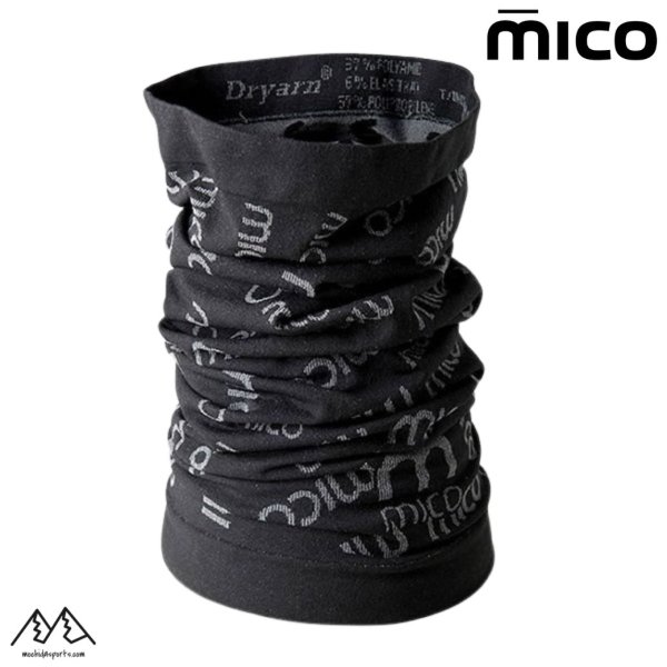 画像1: ミコ ショート丈 シームレス ネックウォーマー ブラック レディース ジュニア MICO KIDS SEAMLESS NECK WARMER BLACK (1)