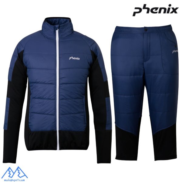 画像1: フェニックス  中綿入 インシュレーション ミドル ジャケット ＆ パンツ ネイビー PHENIX Padding Middle Jacket  3/4 Middle Pants (1)