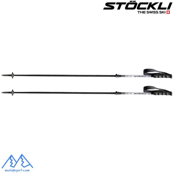 画像2: ストックリ サイズ調整式 スキーポール カーボン プロ ヴァリオ ブラック ホワイト STOCKLI CARBON PRO VARIO 伸縮スキーポール   (2)