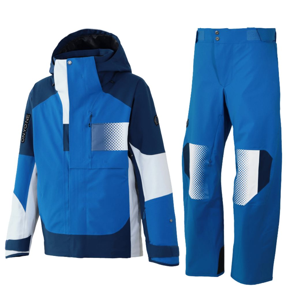 オンヨネ デモ スキーウェア Lサイズ ブルー ネイビー ホワイト ONYONE DEMO OUTER JACKET＆PANTS BLUE×NAVY/BLUE×WHITE ONJ98042R 713688 ONP98052R 713100