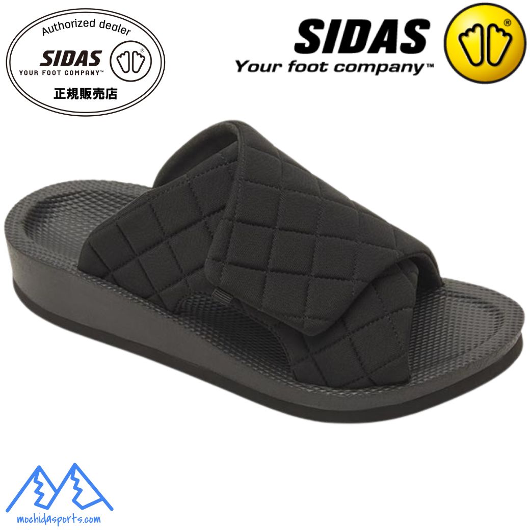 シダス リカバリー ルームシューズ サンダル ウチッパ キルティング ブラック SIDAS UTIPPA BLACK